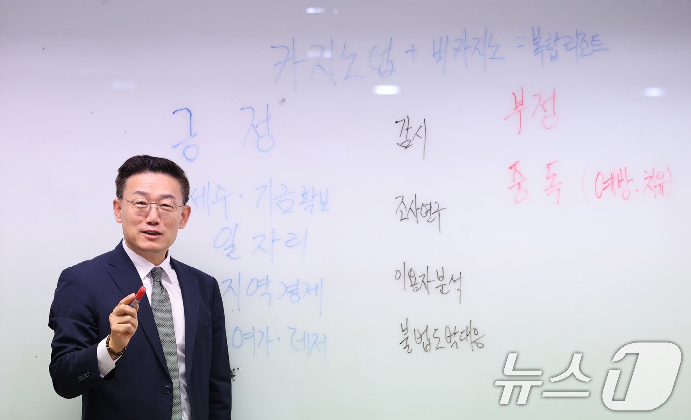 본문 이미지 - 이진식 사행산업통합감독위원회 사무처장이 23이 서울 종로구 뉴스1 본사에서 인터뷰를 하고 있다. ⓒ News1 박지혜 기자